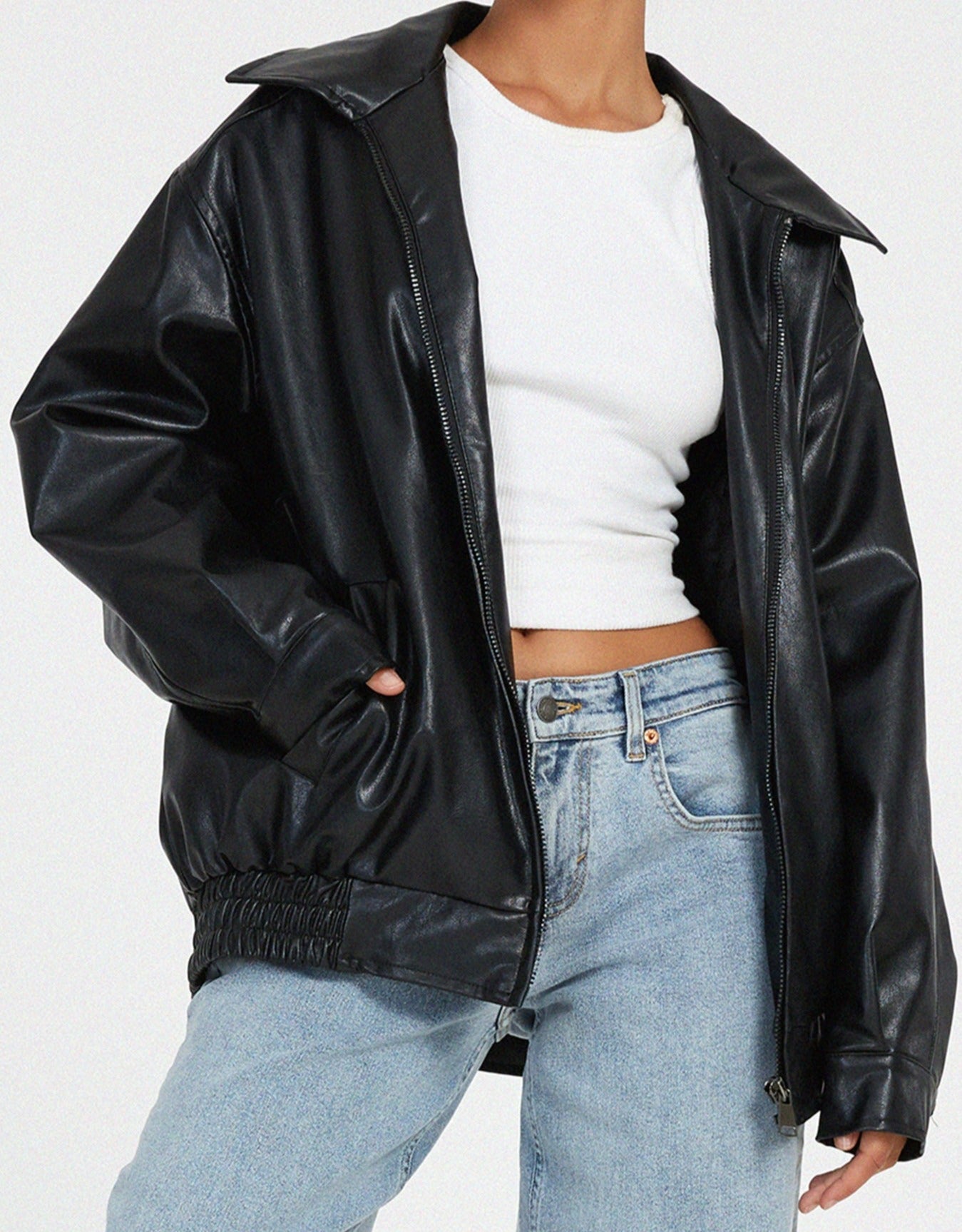Elena | Women's Casual Leather Jacket – Stylish Biker Style Coat