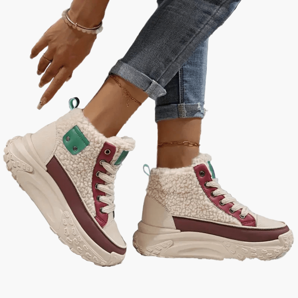Poppy | Women's Platform High Top Trainers – Warm Lined Winter Sneaker Boots