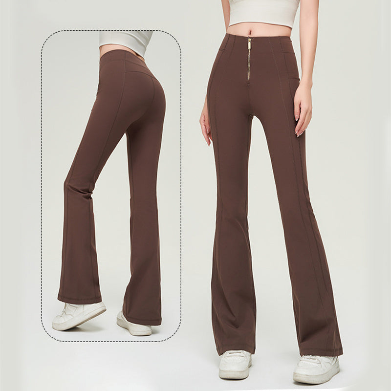 Charlotte | Women's Figure Enhancing Flared Trousers – Zip Fastening