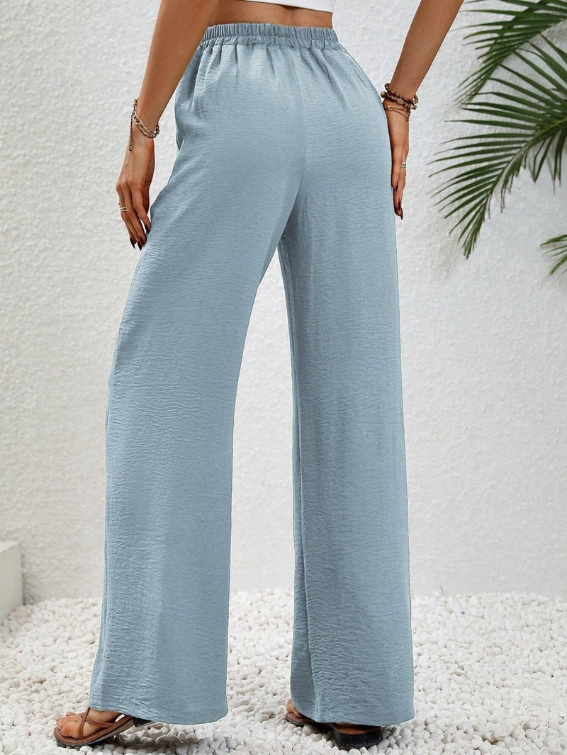 Stephanie | Women's Wide Leg Drawstring Trousers – Casual Fit with Pockets