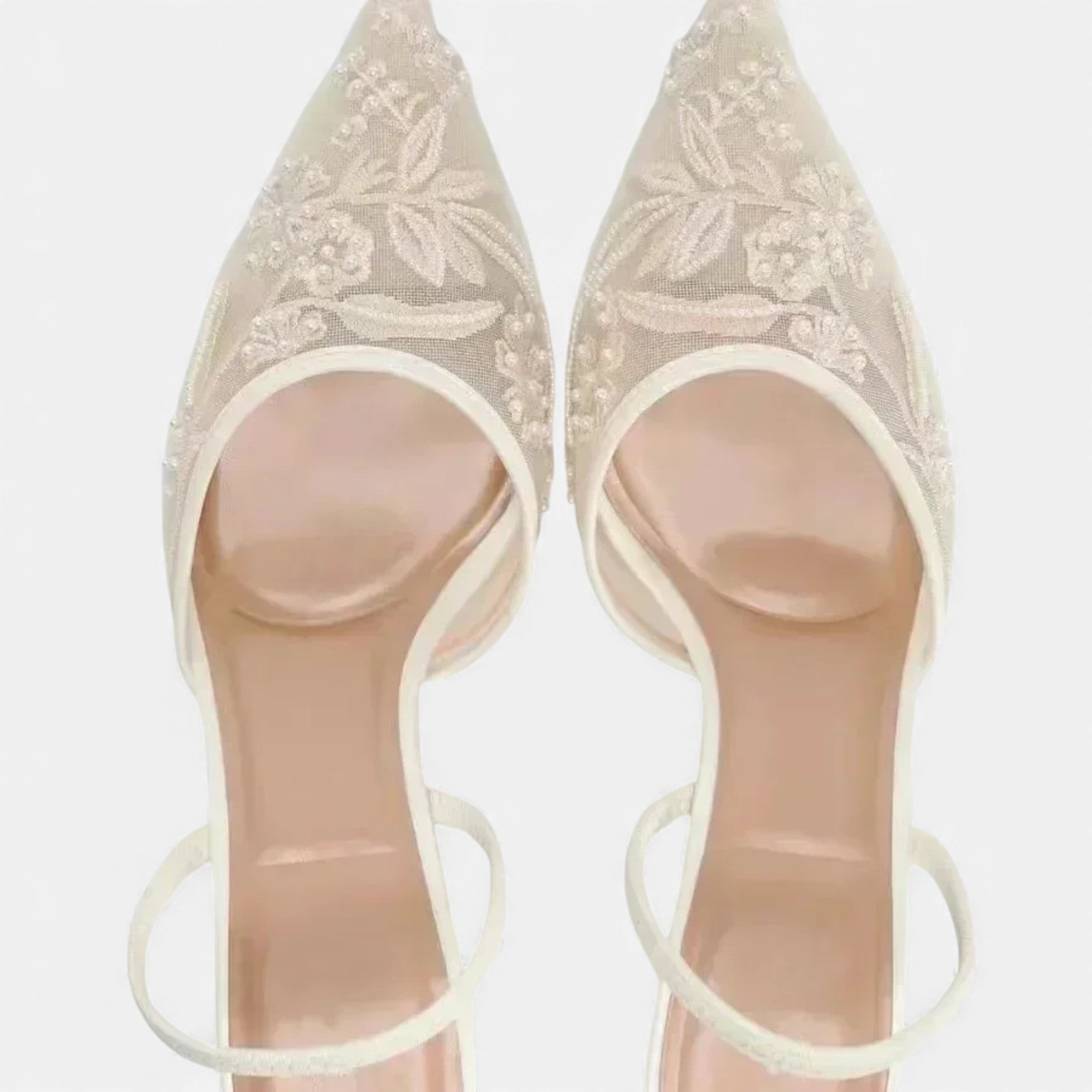 Women’s Embroidered Mesh Designer Heels