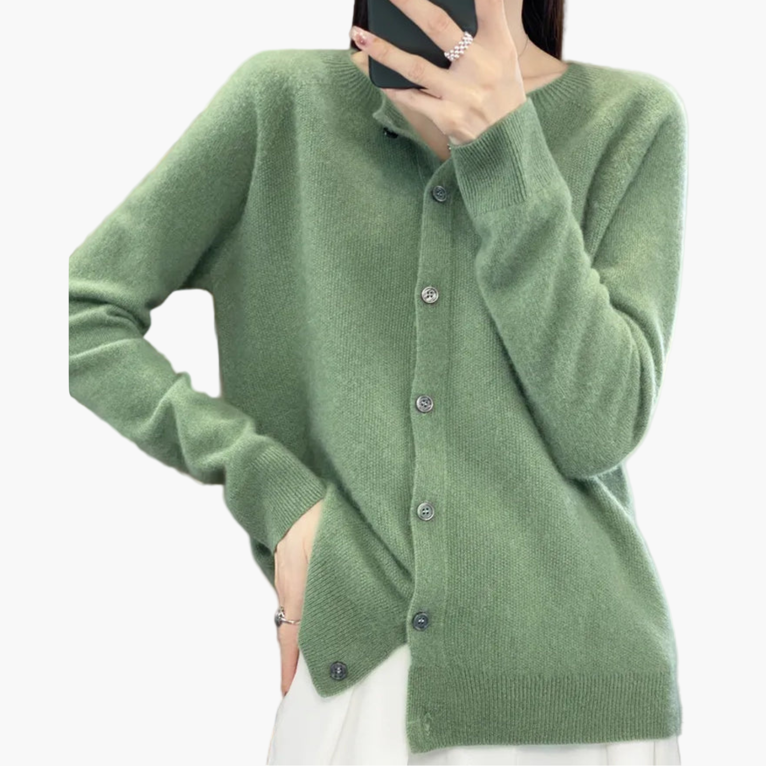 Camille | Women's Round Neck Knitted Cardigan – Classic Office & Everyday Style