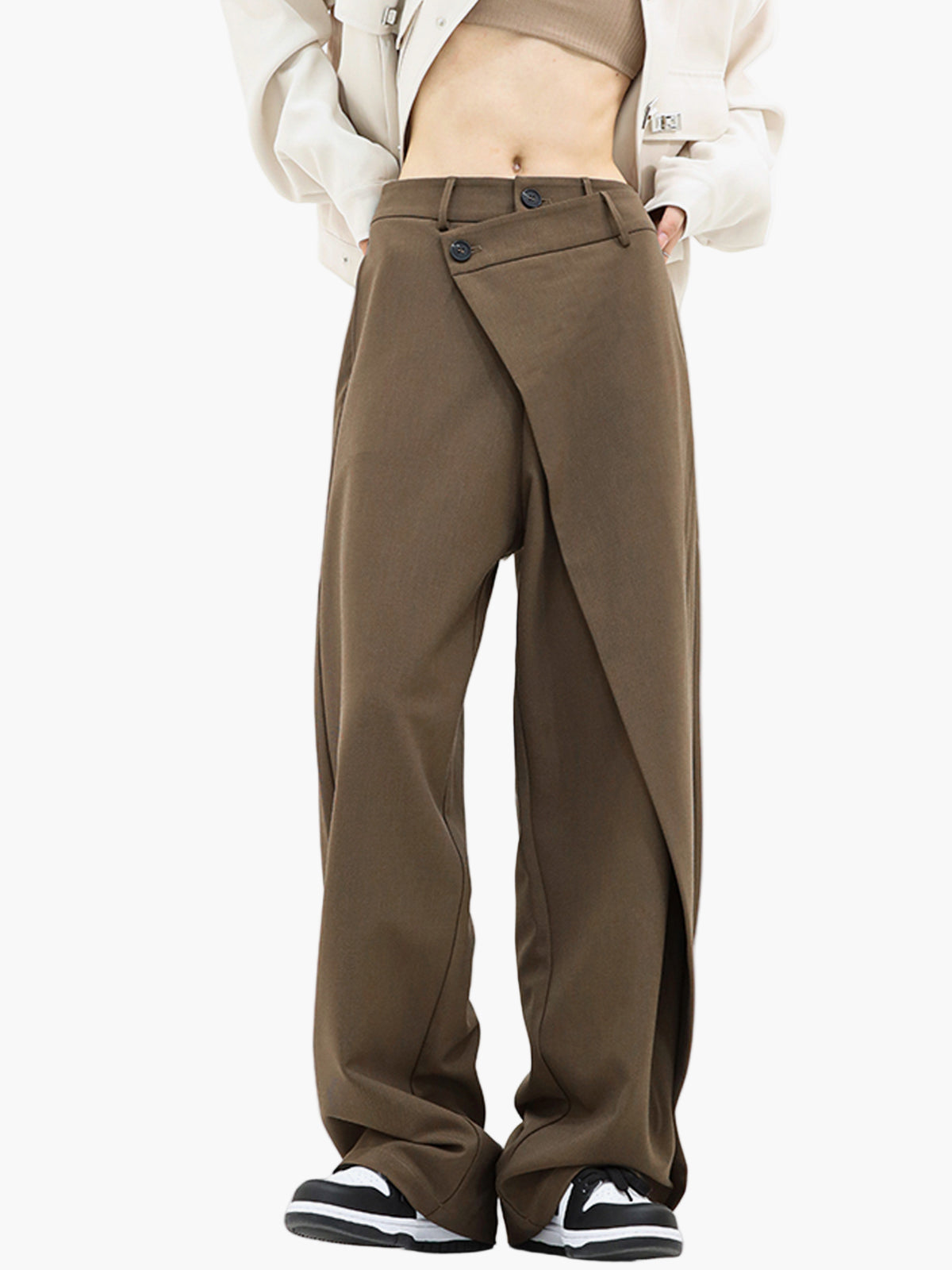 Imogen | Women's Wide Leg Wrap Trousers – Modern Streetwear & Office Style
