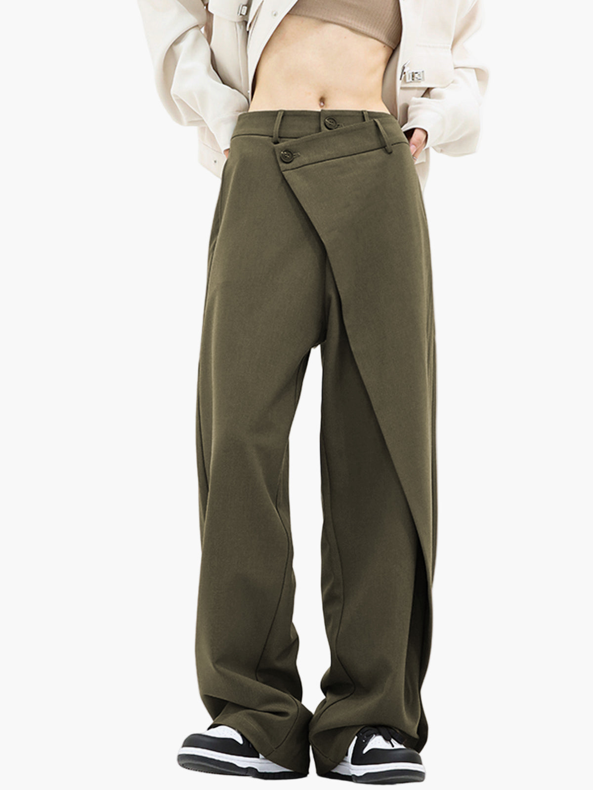 Imogen | Women's Wide Leg Wrap Trousers – Modern Streetwear & Office Style