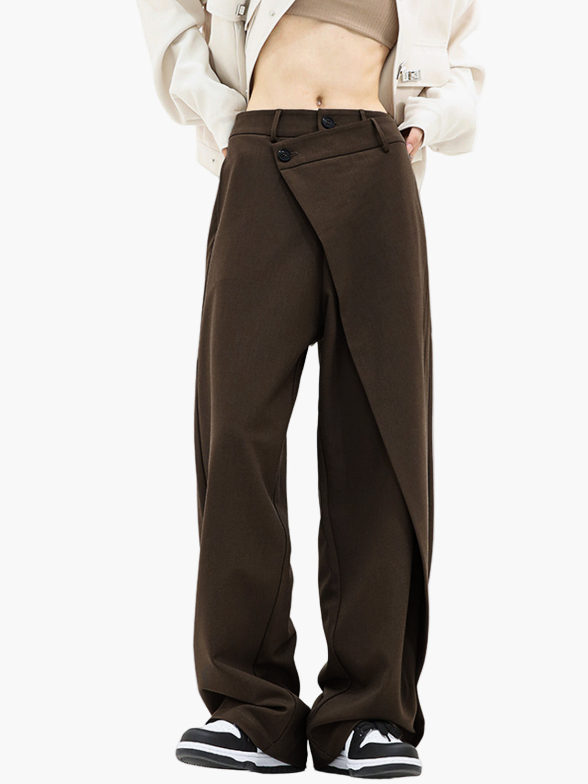 Imogen | Women's Wide Leg Wrap Trousers – Modern Streetwear & Office Style