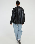 Elena | Women's Casual Leather Jacket – Stylish Biker Style Coat