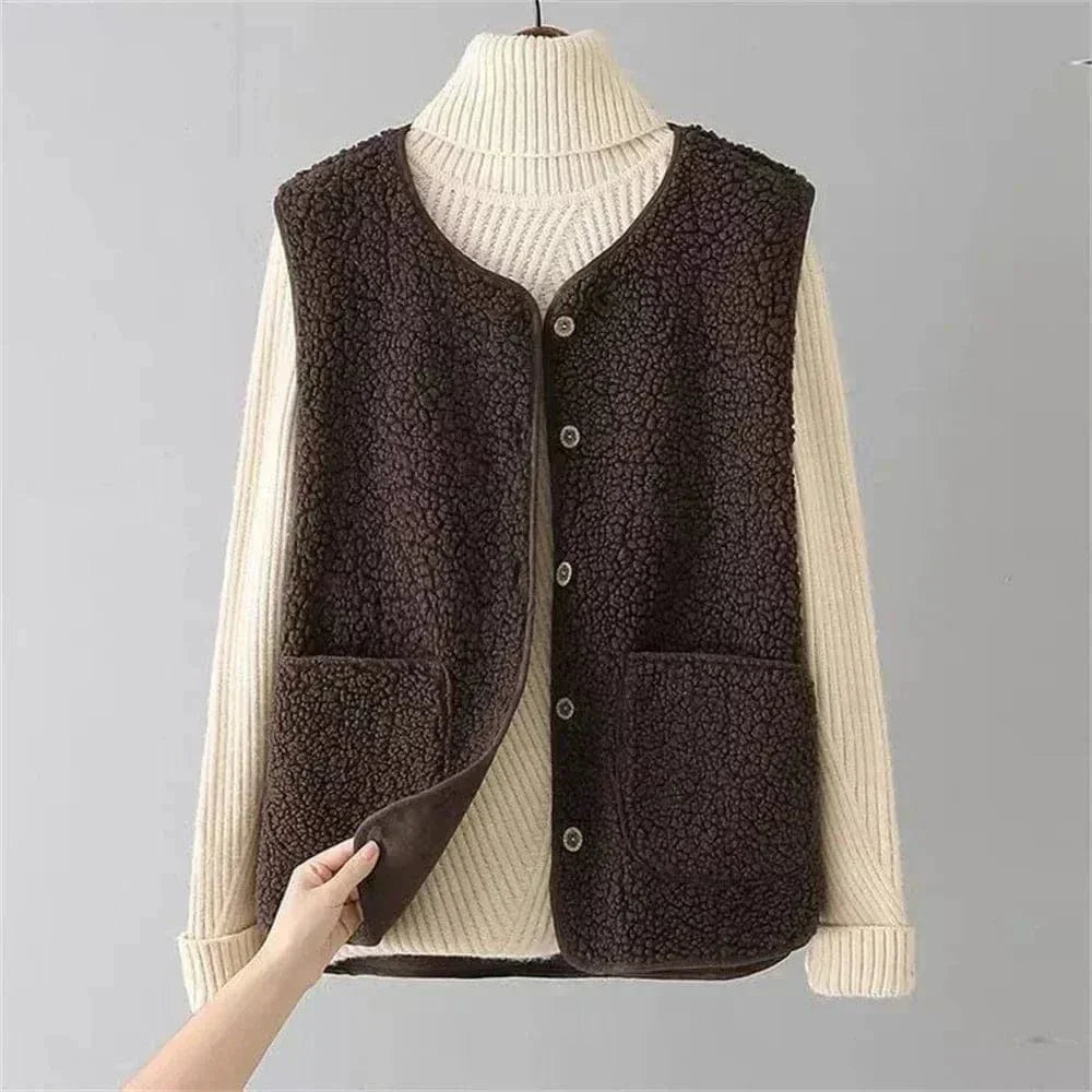 Sleeveless Buttoned Gilet for Women