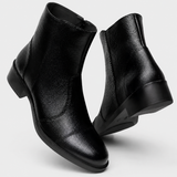 Genuine Leather Ankle Boots – Side Zip Closure, Structured Fit, Smart Casual Everyday Wear