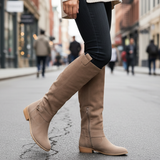 Knee-High Boots – Side Zip Design, Block Heel, Everyday and Smart Casual Wear