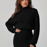 Knit Roll-Neck Mini Dress – Stretch Fit, Bodycon Silhouette for Everyday Wear