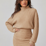 Knit Roll-Neck Mini Dress – Stretch Fit, Bodycon Silhouette for Everyday Wear