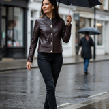 Leather Jacket – Single-Breasted Design, Relaxed Fit, Everyday Layering Piece
