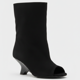 Peep-Toe Knee-Length Boots – Chunky Heel, Slip-On Style, Everyday & Occasion Wear