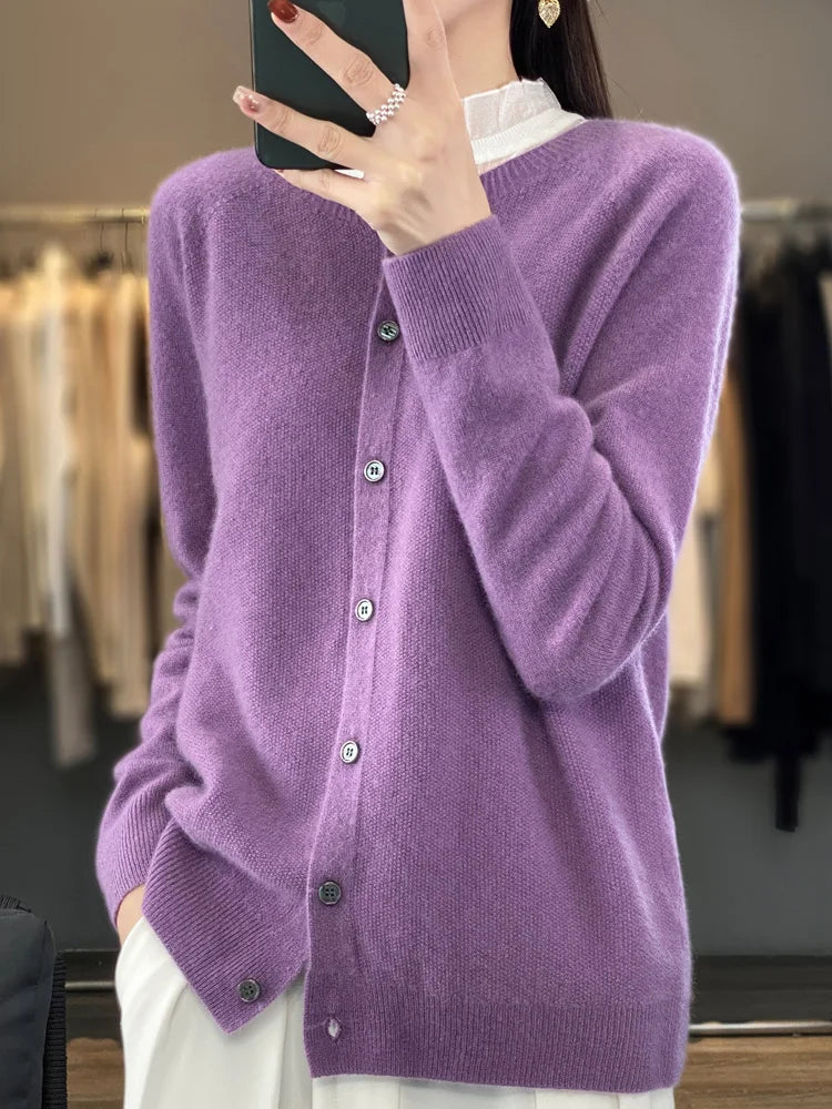 Eleanor | Women's Extra Fine Merino Wool Cardigan – Classic Knitwear