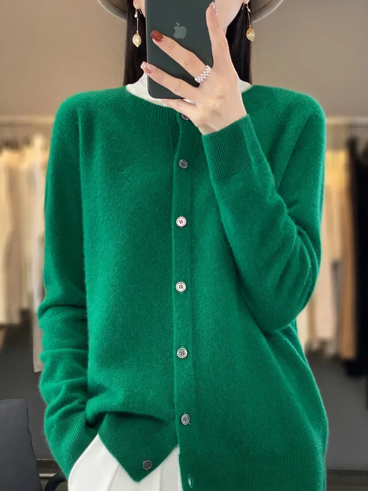 Eleanor | Women's Extra Fine Merino Wool Cardigan – Classic Knitwear