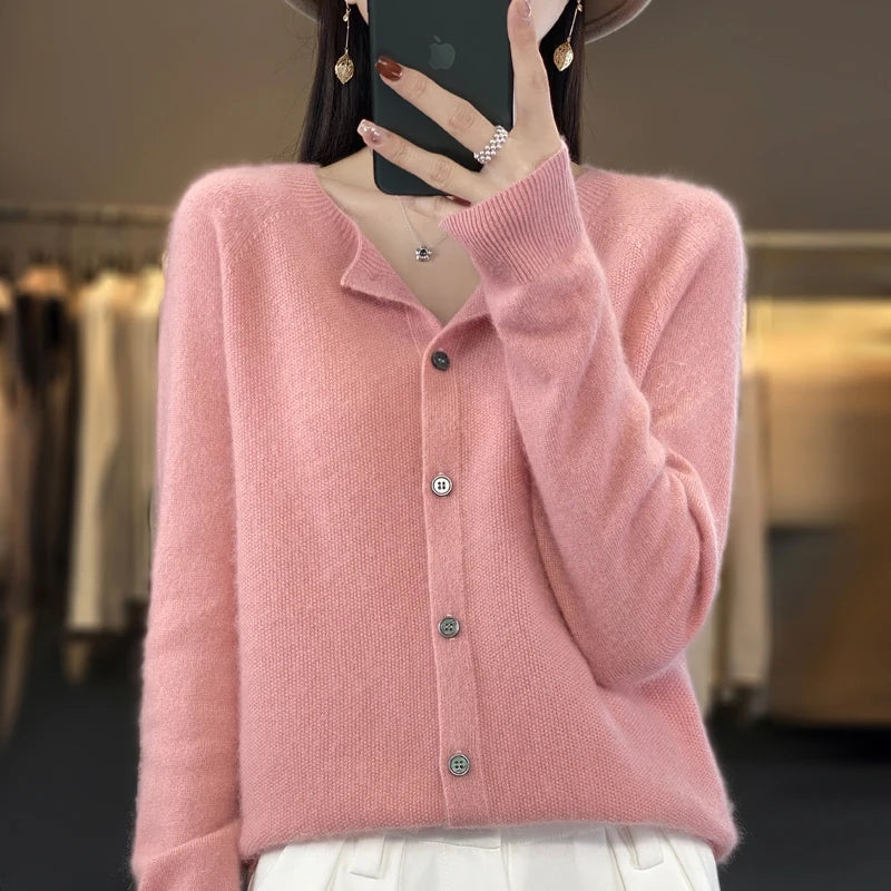 Eleanor | Women's Extra Fine Merino Wool Cardigan – Classic Knitwear