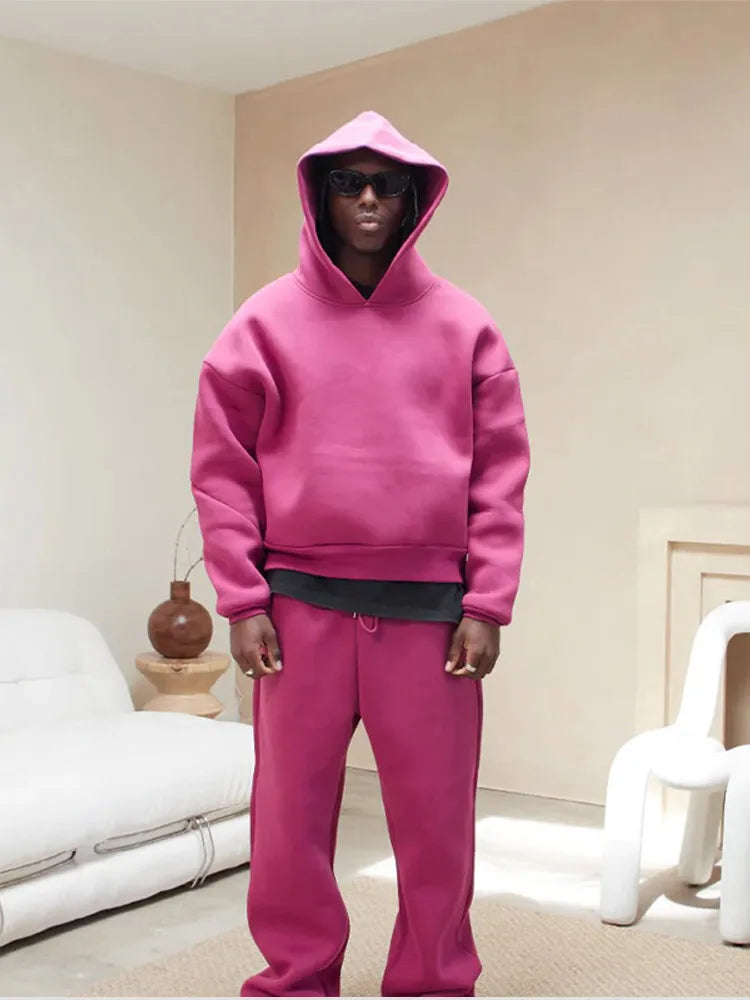 Men’s Casual Hoodie and Trousers Set – Comfortable Tracksuit