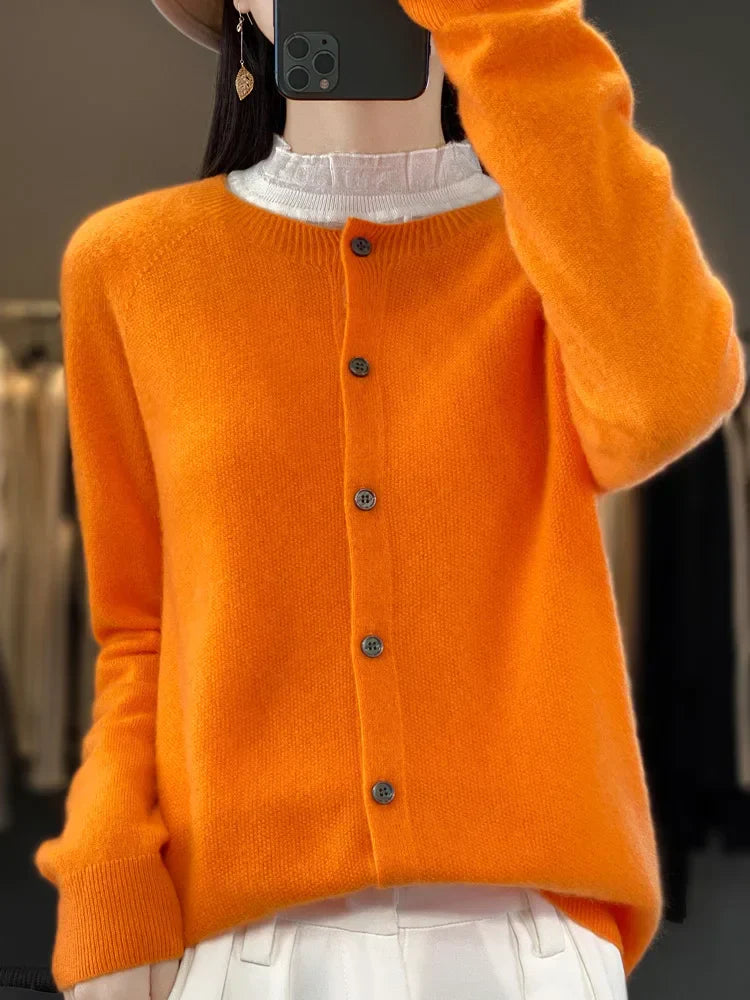 Eleanor | Women's Extra Fine Merino Wool Cardigan – Classic Knitwear
