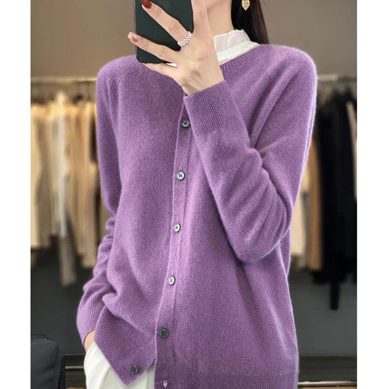 Eleanor | Women's Extra Fine Merino Wool Cardigan – Classic Knitwear