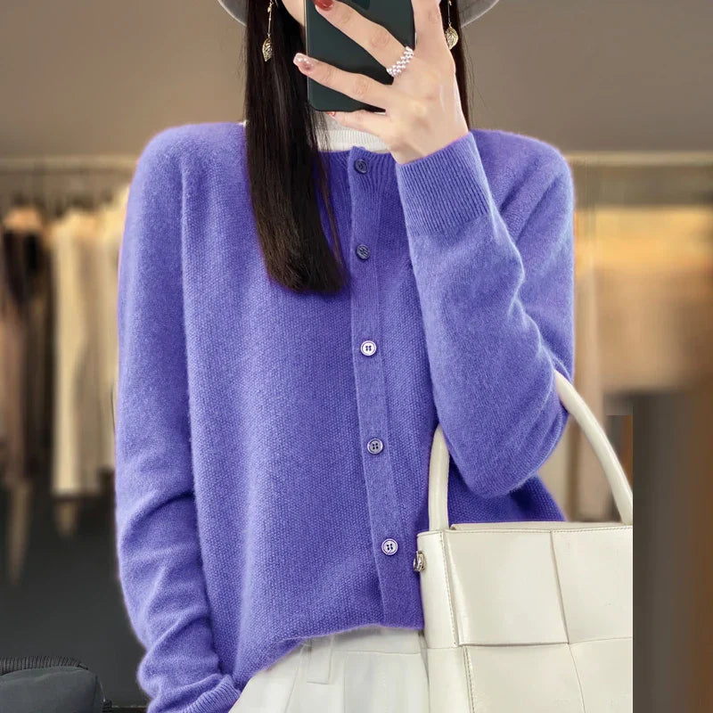 Eleanor | Women's Extra Fine Merino Wool Cardigan – Classic Knitwear
