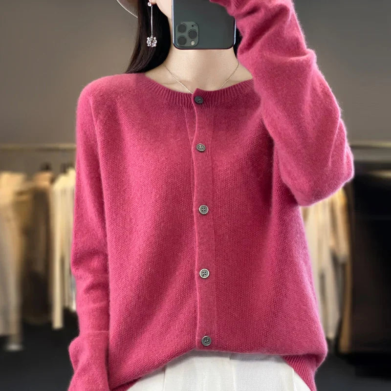 Eleanor | Women's Extra Fine Merino Wool Cardigan – Classic Knitwear