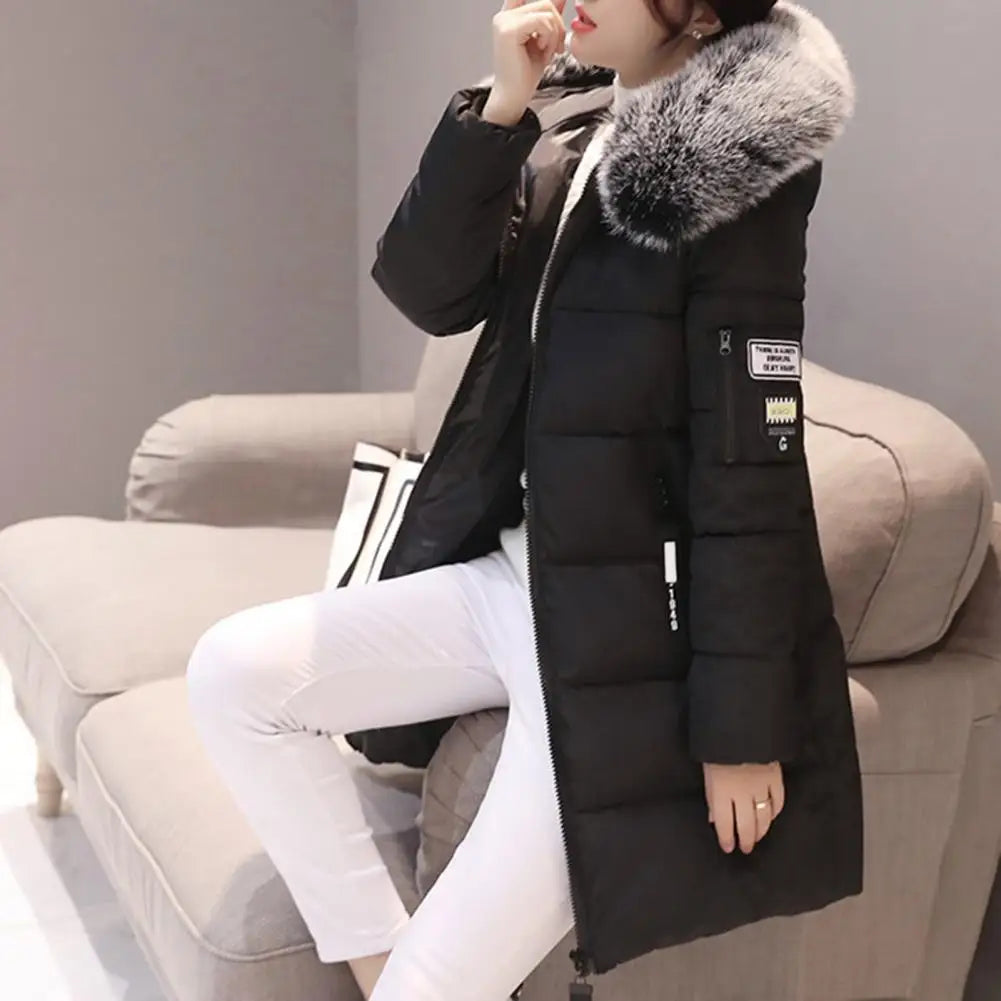 Emilia | Women's Embellished Winter Jacket – Statement Collar Coat