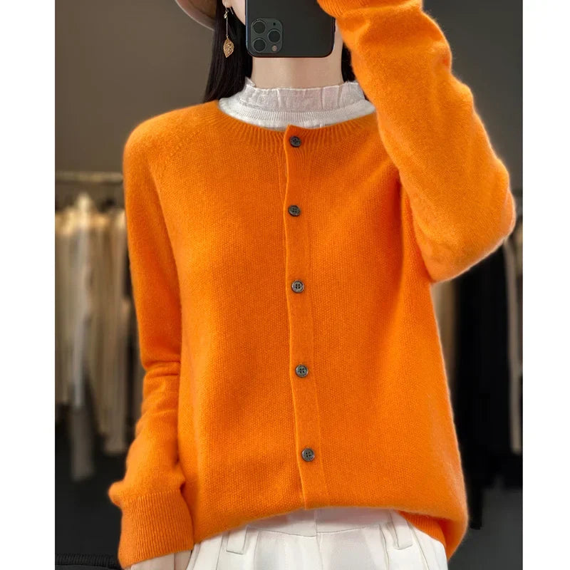 Eleanor | Women's Extra Fine Merino Wool Cardigan – Classic Knitwear