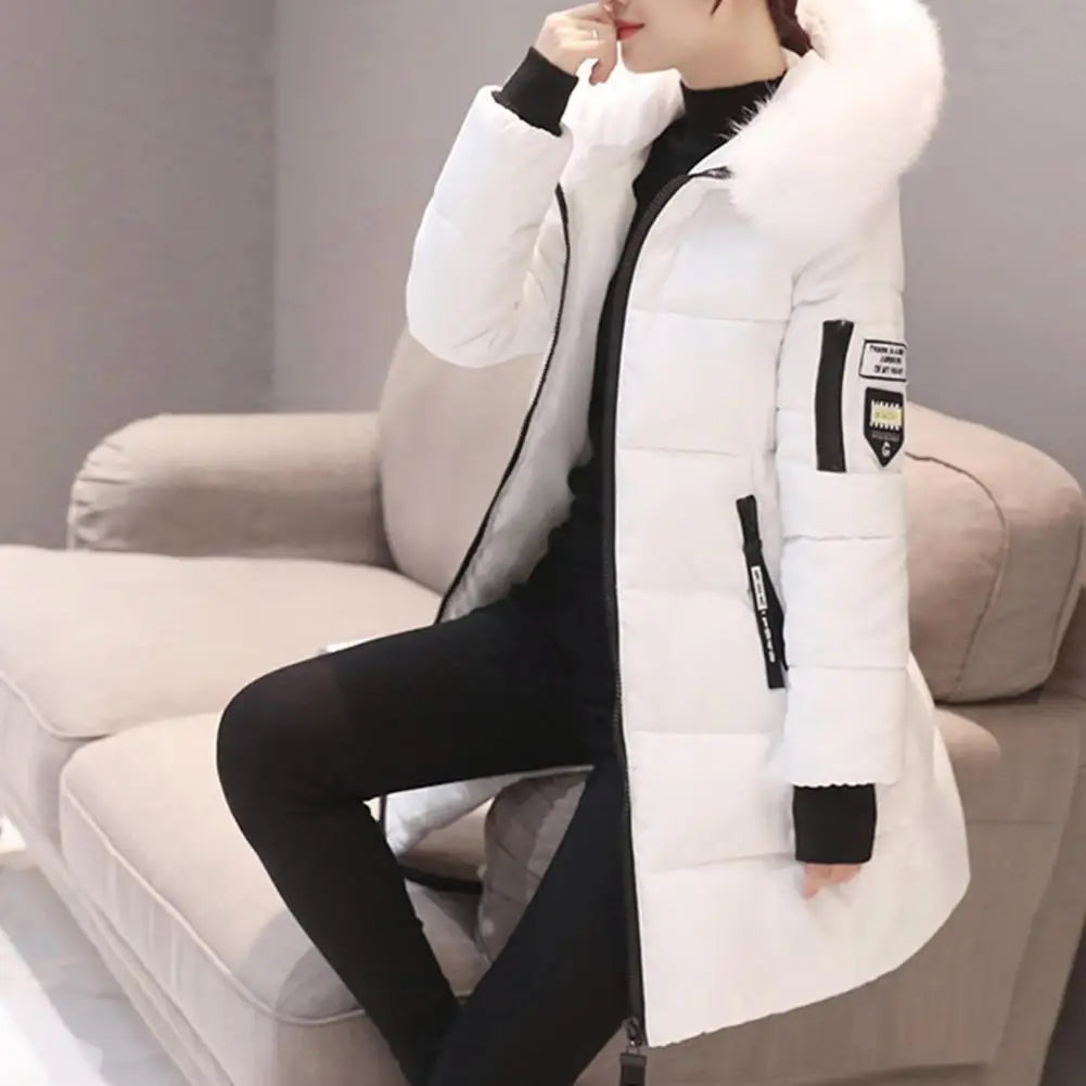 Emilia | Women's Embellished Winter Jacket – Statement Collar Coat