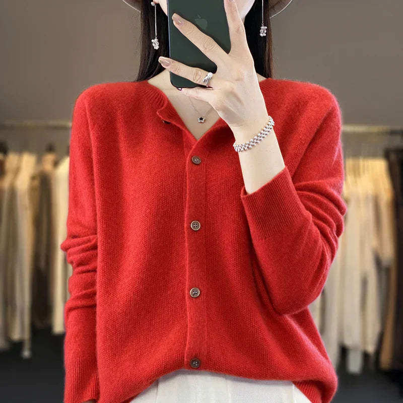 Eleanor | Women's Extra Fine Merino Wool Cardigan – Classic Knitwear