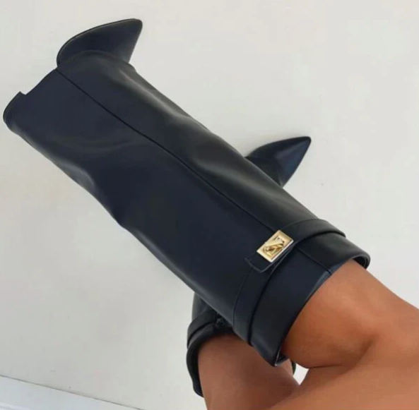 Knee-High Boots with Cuff