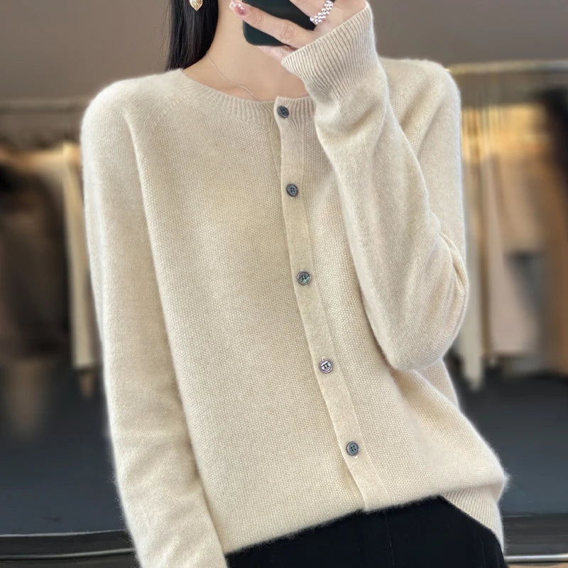 Eleanor | Women's Extra Fine Merino Wool Cardigan – Classic Knitwear