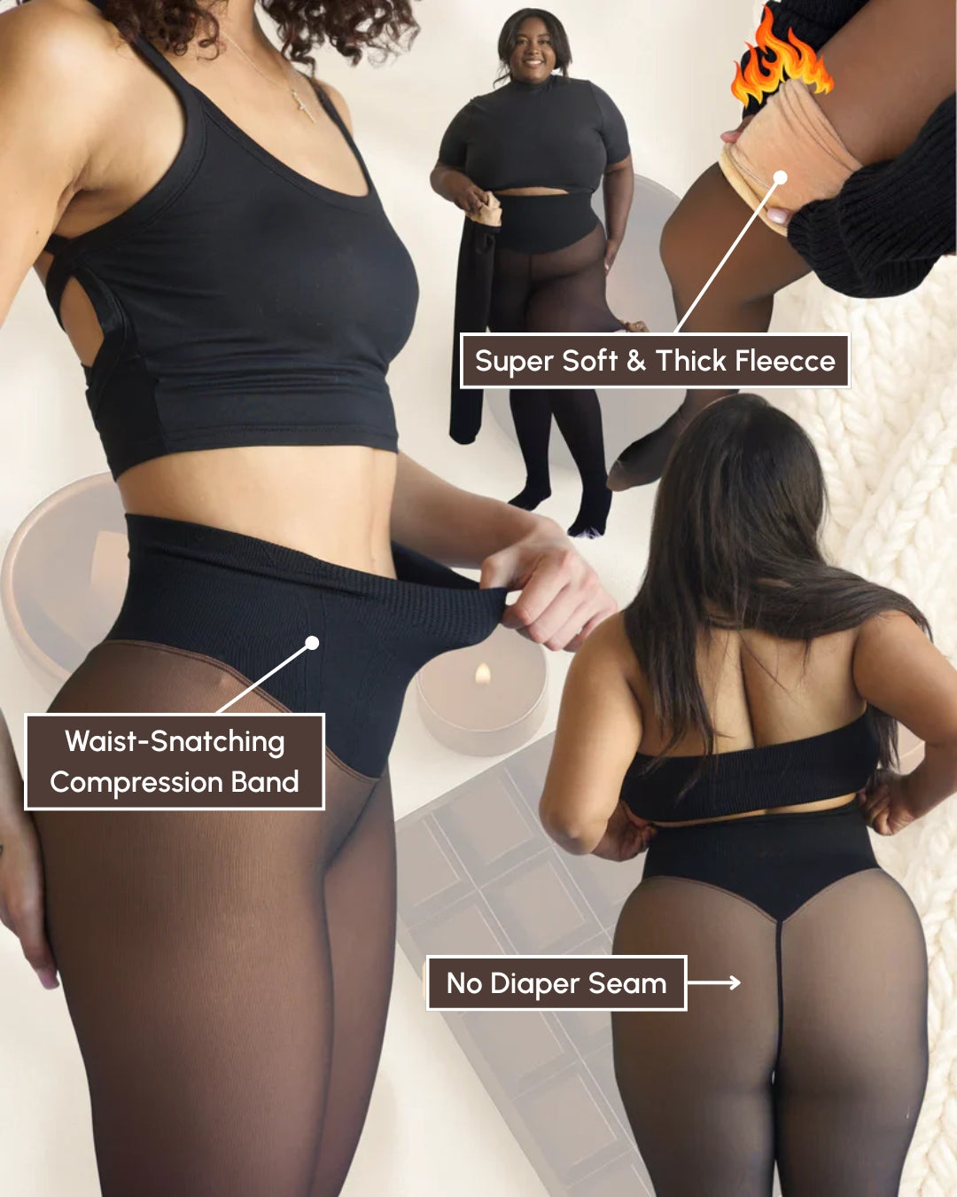 Transparent Warm Fleece Leggings