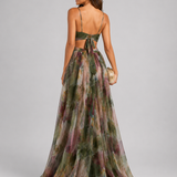 Summer Dress – Floral Print, Cross-Over Waist, Flowing Fit for Holiday Wear
