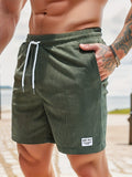 Swim Trunks - Relaxed Summer Fit Striped Swim Shorts for Beach Holidays and Poolside Wear