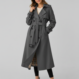Women's Double-Breasted Trench Coat – Belted Waist, Tailored Fit, Everyday Layering