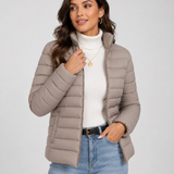 Women's Lightweight Quilted Jacket – Slim Fit, Stand Collar, Everyday Layering