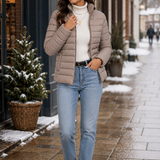 Women's Lightweight Quilted Jacket – Slim Fit, Stand Collar, Everyday Layering