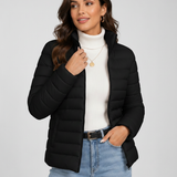 Women's Lightweight Quilted Jacket – Slim Fit, Stand Collar, Everyday Layering