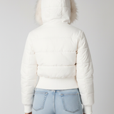 Women's Quilted Winter Jacket – Removable Hood, Elastic Cuffs for Everyday Wear