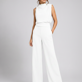 Women's Sleeveless Wide-Leg Jumpsuit – Relaxed Fit, High Neck for Everyday Wear