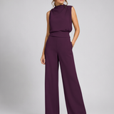 Women's Sleeveless Wide-Leg Jumpsuit – Relaxed Fit, High Neck for Everyday Wear