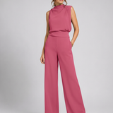 Women's Sleeveless Wide-Leg Jumpsuit – Relaxed Fit, High Neck for Everyday Wear