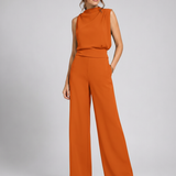 Women's Sleeveless Wide-Leg Jumpsuit – Relaxed Fit, High Neck for Everyday Wear