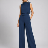 Women's Sleeveless Wide-Leg Jumpsuit – Relaxed Fit, High Neck for Everyday Wear