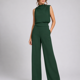 Women's Sleeveless Wide-Leg Jumpsuit – Relaxed Fit, High Neck for Everyday Wear