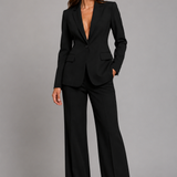 Women's Tailored Blazer and Trouser Suit Set – Structured Fit for Work and Special Occasions