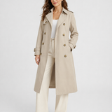 Women's Trench Coat – Longline Design, Button Fastening, Everyday Outerwear