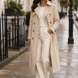 Women's Trench Coat – Longline Design, Button Fastening, Everyday Outerwear