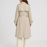 Women's Trench Coat – Longline Design, Button Fastening, Everyday Outerwear