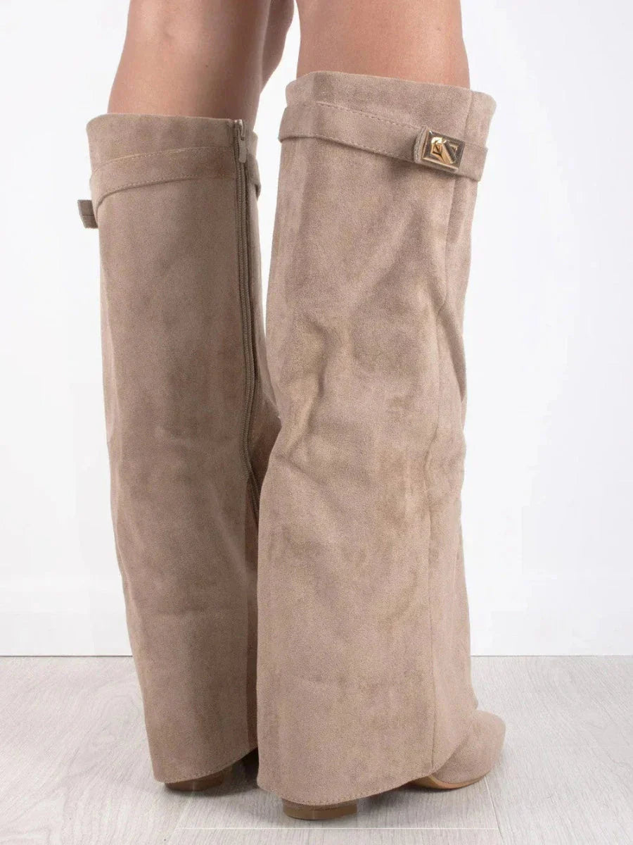 Knee-High Boots with Cuff